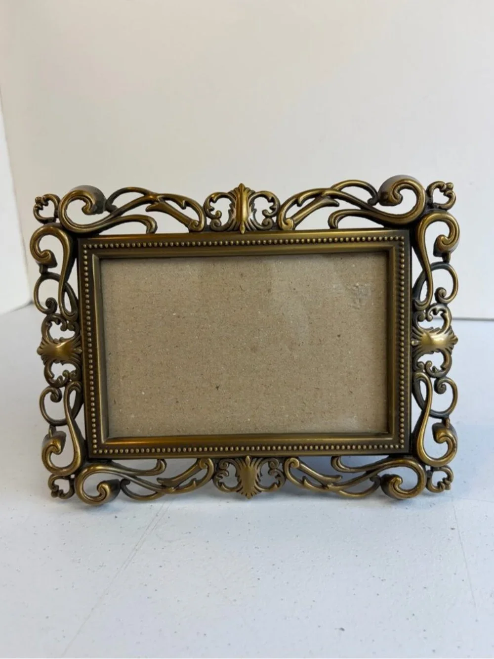 Vintage Ornate Bronze Tone Picture Frame Baroque Victorian Gothic Scroll Decor